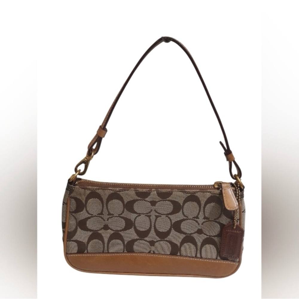Coach Tan and Brown Shoulder Bag